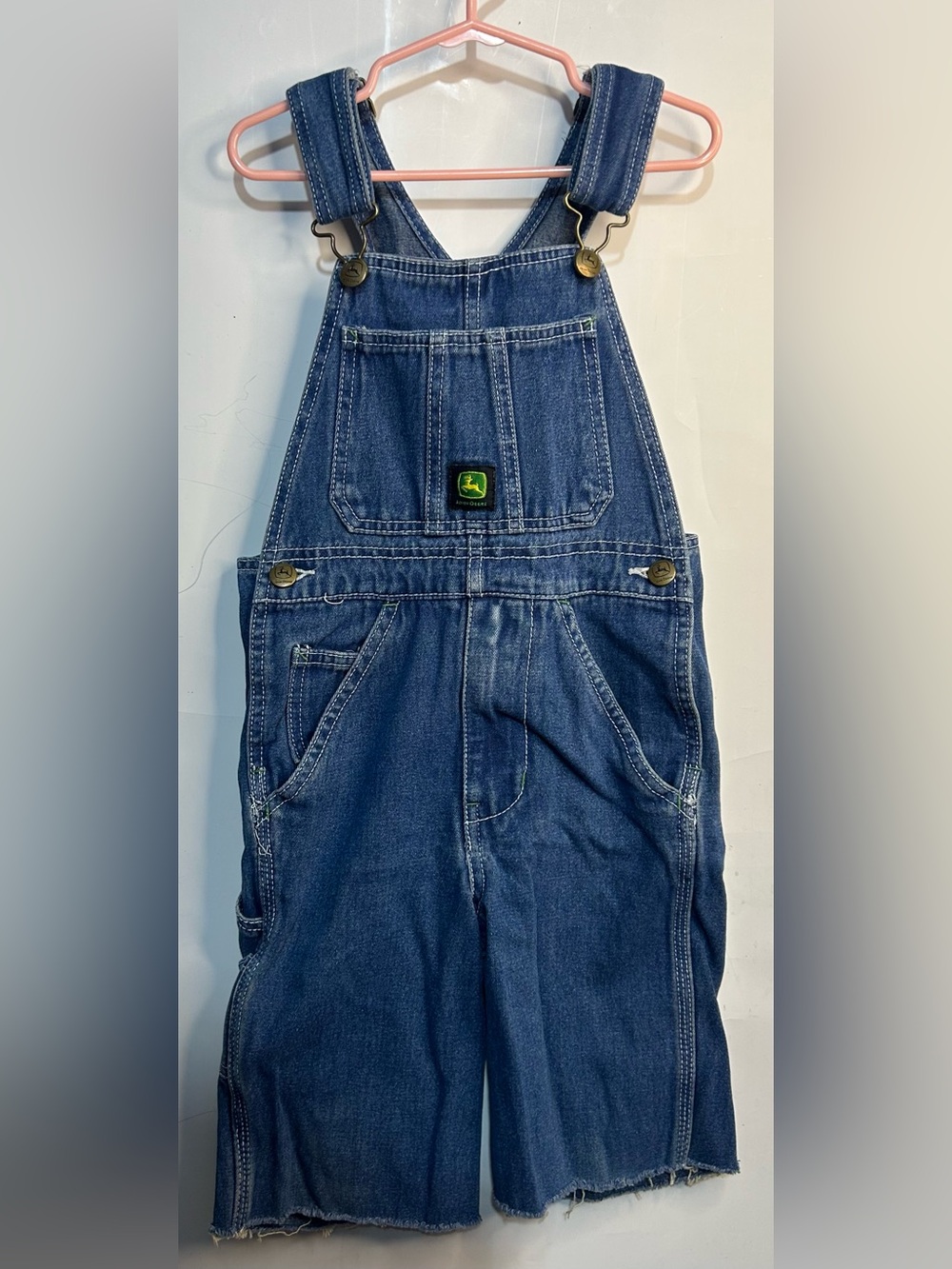 5 for $25🔥John Deere Denim Cut Off Overalls Boys Size 7 Regular